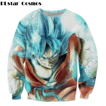 

PLstar Cosmos 2018 Newest Anime Dragon Ball Z Super Saiyan 3D Sweatshirt Goku/Vegeta 3d print Women Men Long Sleeve Outerwear