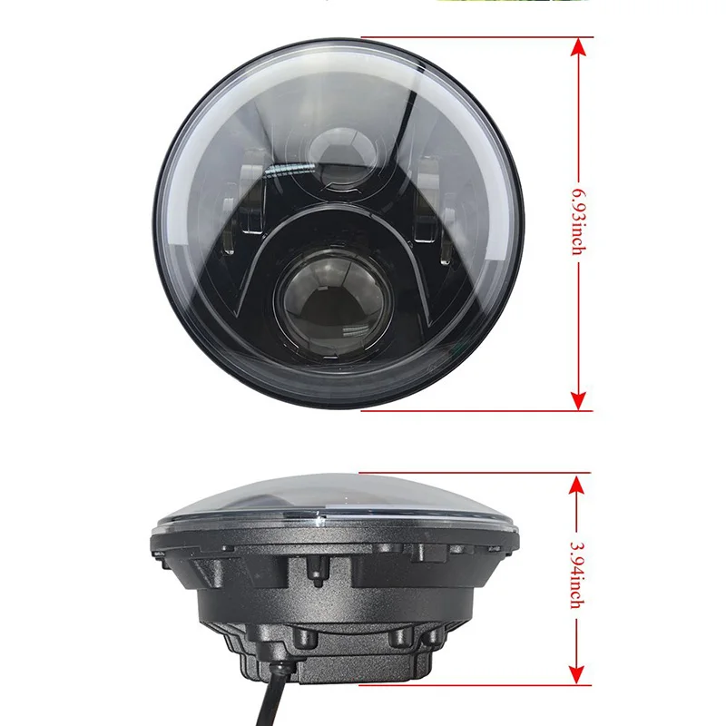  7 Motorcycle Projector Daymaker LED Light Bulb Headlight Halo for Harley Davidson Jeep Wrangler JK CJ LJ Headlamp Projection Spot Driving Light DRL  (17)