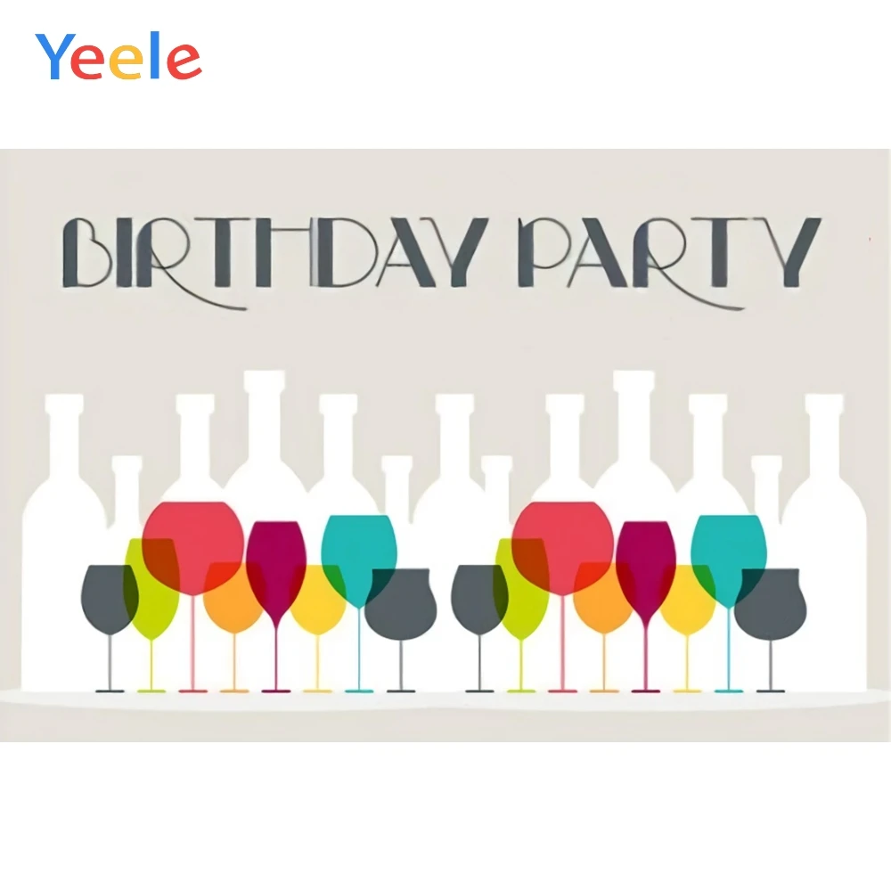 Yeele Wineglass бокал вино Красочные партии День рождения фотографии фоны