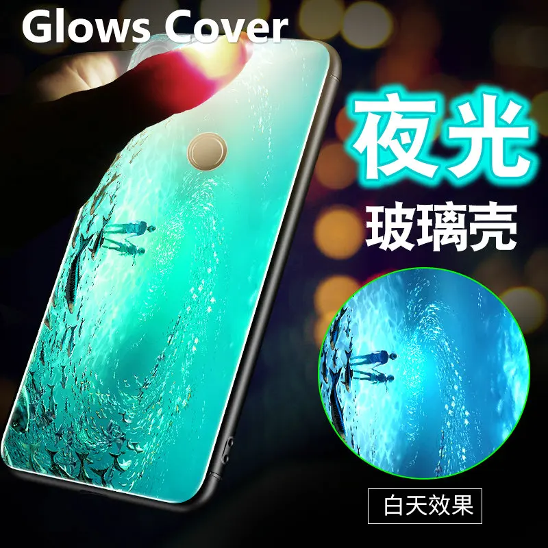 

For Xiaomi Mi 9 Mi9 SE Case Glows Luminous Cover Mi Mix 3 Max 3 Mi 8 SE Lite Pro Explorer A2 A3 Lite Mi6 Play CC9 CC9e Mi 9T Pro