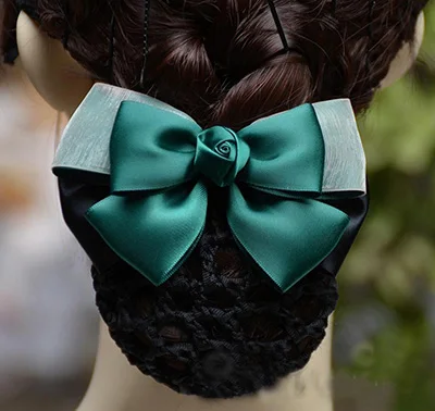 Модная заколка для волос ручной работы для офисной леди с бантом из ленты и кружевным цветком - Цвет: B