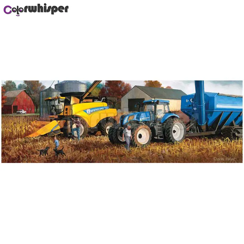 

Diamond Painting Full Square/Round Drill Daimond Painting"Machine Tractor Farm Harvest"Mosaic Rhinestone Embroidery Cross 374DP