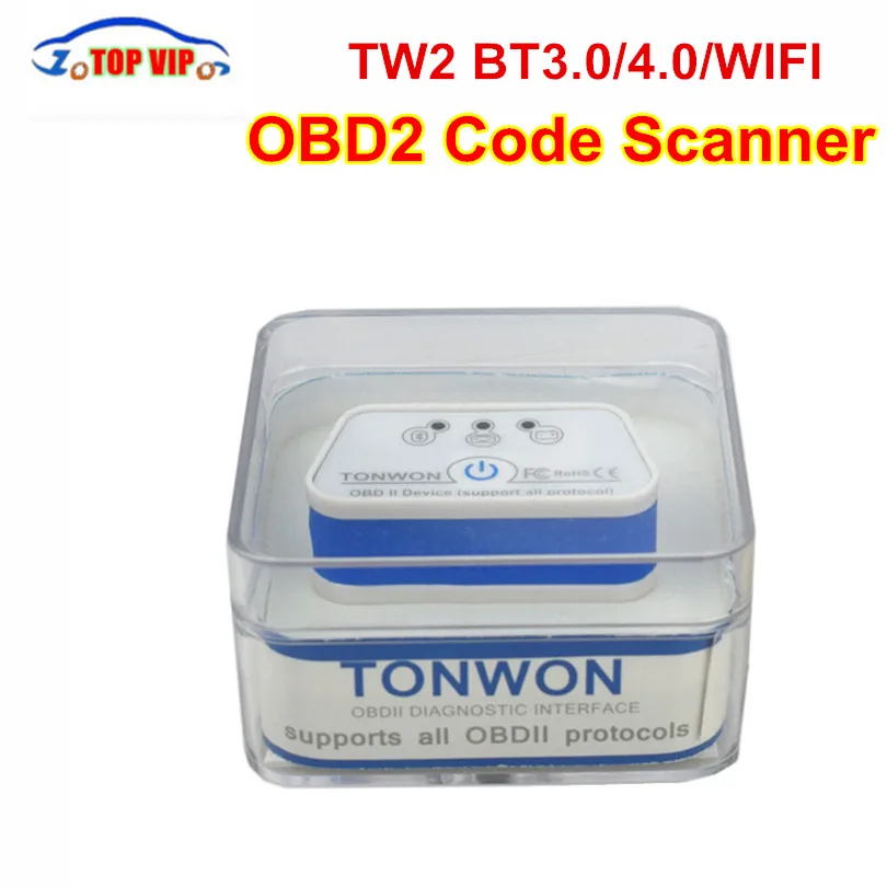 TONWON TW2 ICAR2 инструмент диагностики OBD лучше, чем ELM327 OBD2 считыватель кодеров сканирования TW2 BT3.0/4,0/Wi-Fi для iOS и Android