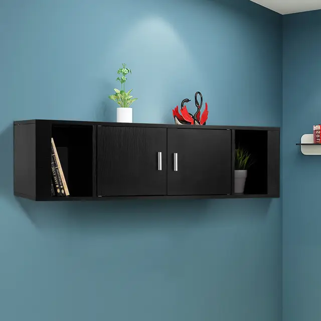 Giantex 2 Cube Wall Mounted Floating Hutch Door Media Storage Giantex 2 Cube Wall Mounted Floating Hutch Door Media Storage Cabinet Modern Wood Home Kitchen