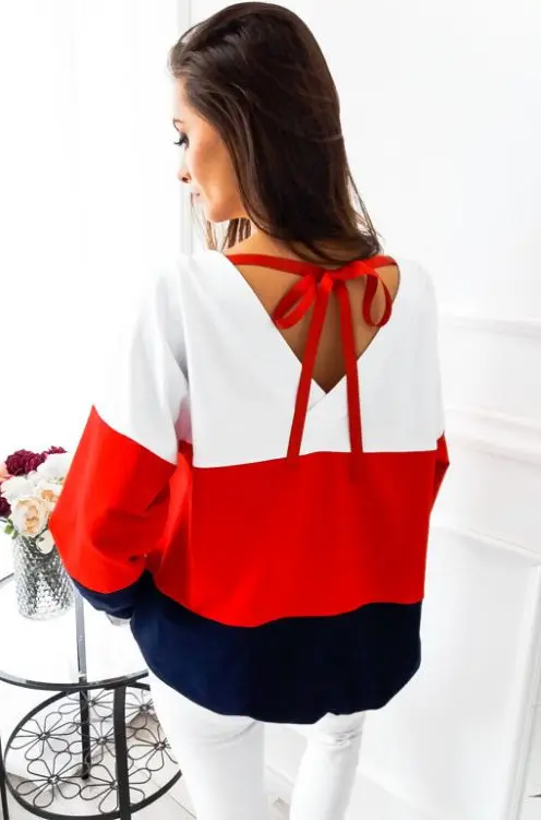 

HCBLESS Lace up Bandage Long Sleeve Sweatshirt Hoodie Loose Casual Tops Tee Shirt Hoodies Pullovers Femme