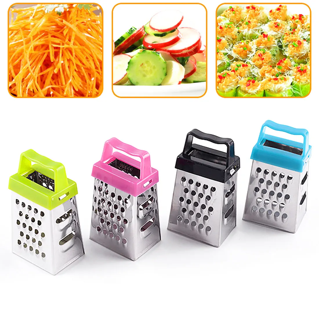

Vegetable Fruit Peeler Slice 4 Sides Multifunction Handheld Grater Slicer Small and versatile r Kitchen Tools Gadget 4 colors