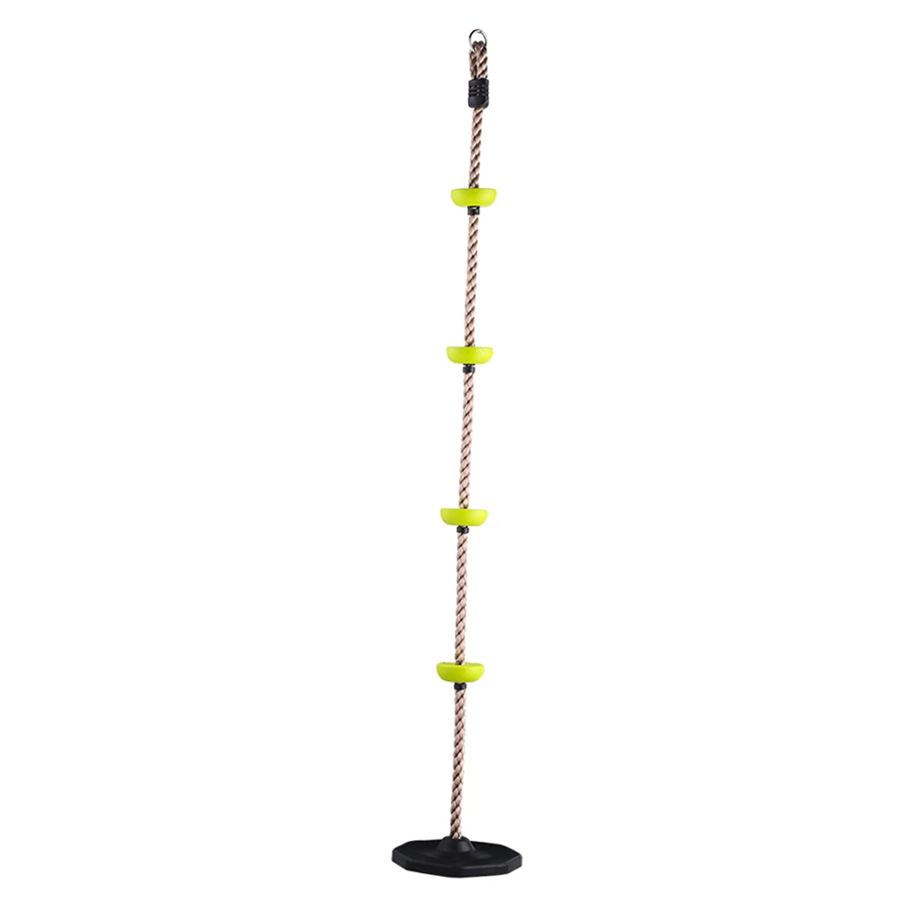 

Safety 4 Knots Rubber Seat Disc Climbing Rope Gymnastic Fitness Strength Playing Swing Playset Kids Garden Toy