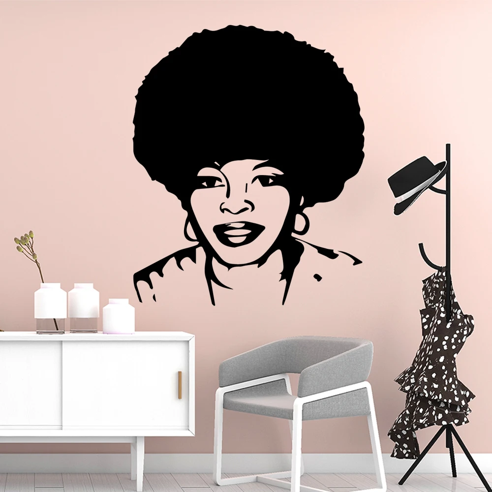 

Free shipping Africa woman Nursery Wall Stickers Vinyl Art Decals For Kids Rooms Decoration Background Wall Art Decal