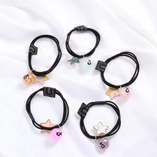 1 шт. волосы веревка для кристалл для девушки мяч секция взрыва резиновая лента Кристалл цвет звездное пятиконечная звезда волос круглая резинка G0409