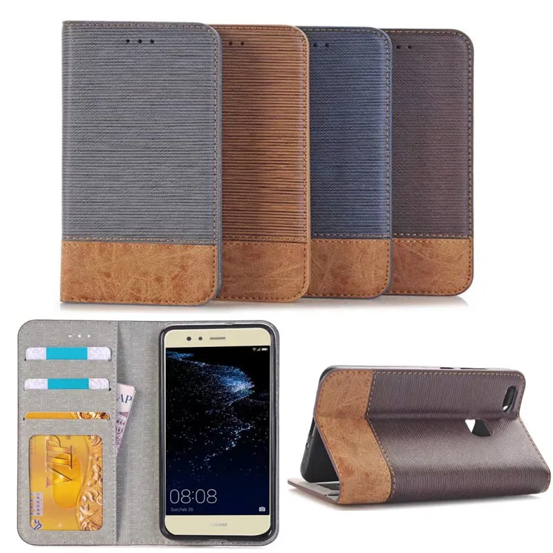 

For huawei P10 Case cross lines Business Leather Flip Wallet Magnetic Card slot Phone Case For huawei P10 lite Cover