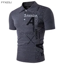 Высокое качество, летняя мода, мужская повседневная одежда, Европейский и американский стиль, принт алфавита, лацканы, короткий рукав, поло
