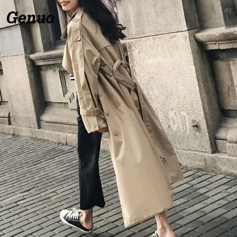 Le long Kaki Outwear Britannique Fille Automne Femmes Sous 2018 Trench Longue Genou X Manteau Style Printemps Ceinture Cheville Longueur gpEqS