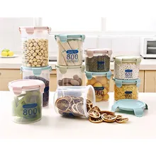 3 шт./компл. прозрачная пластиковая герметичная свежая бутылка Кухонный Контейнер для хранения зерна емкость для хранения пищи 600 мл 800 мл 1000 мл Высокое качество