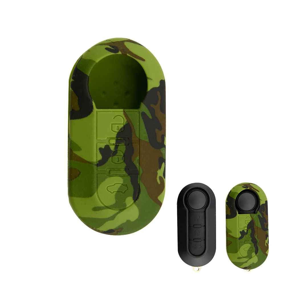 

Car Silicone Key Holder Case Cover For Fiat 500 Grande Punto Stilo 500x Panda Bravo Abarth Ducato Flip 3 Button Key Bag