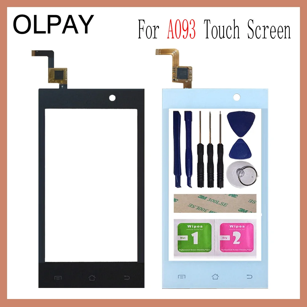 

OLPAY 4.0'' Phone Touchscreen For Micromax A093 Touch Screen Touch Digitizer Panel Glass Tools Free Adhesive+Wipes