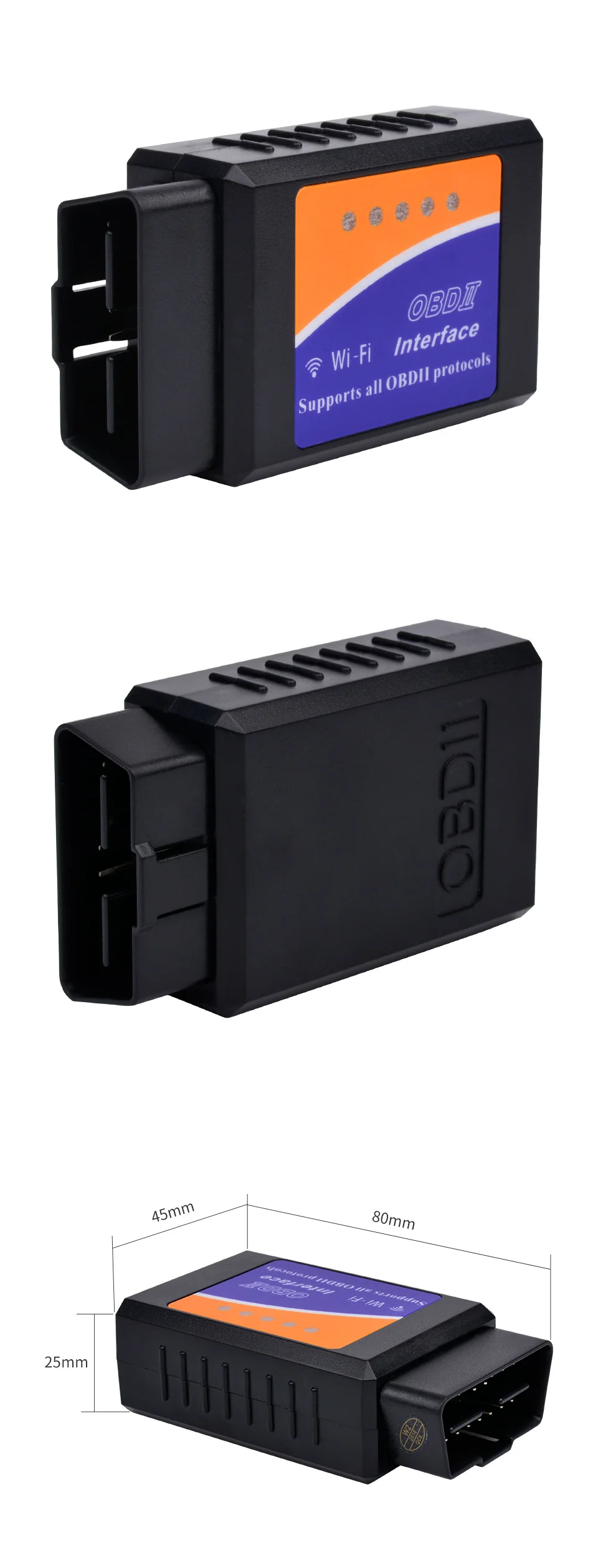 AOSHIKE ELM327 OBD автомобиля неисправностей детектор, индикатор для автомобиля OBD2 WI-FI инструмент диагностики Тюнинг автомобилей Универсальный