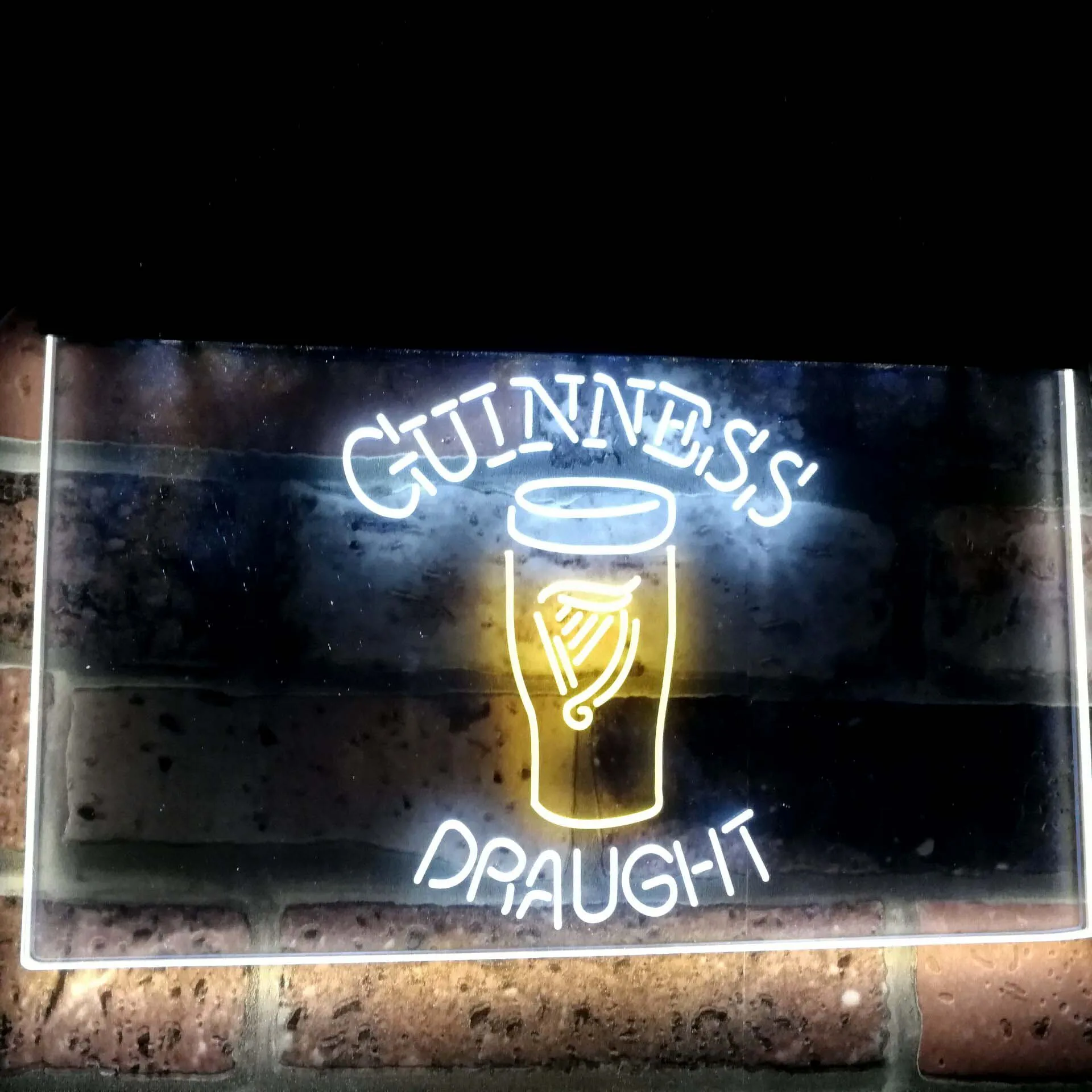 Guinness Draught Ale пивной бар украшение подарок Двухцветная светодиодная неоновая