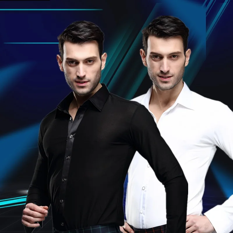 Новое поступление Мужская квадратная рубашка для танцев одежда бальных
