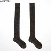 Женские гольфы в японском студенческом стиле; нескользящие гольфы со звездами; однотонные Серебристые высокие носки