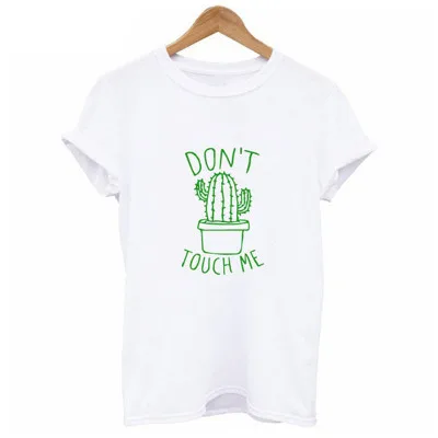 Женская футболка с принтом кактуса, Harajuku, летний женский топ, футболка для девушек, забавный круглый Детский рюкзачок, футболка с вырезом, хипстер, Tumblr - Цвет: WhiteGreen