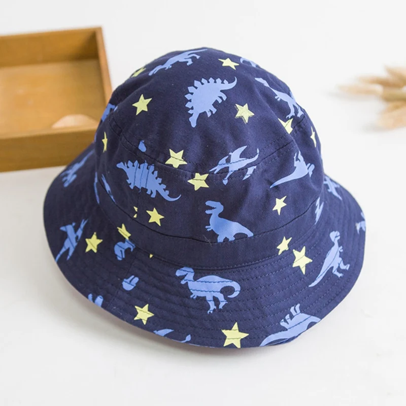 Летние шапочки для мальчиков и девочек, милые детские хлопковые шапки с принтом динозавра, пляжные солнцезащитные очки для отдыха - Цвет: 02