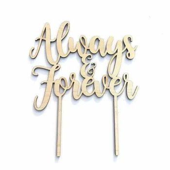 

Always & Forever Wedding Engagement Cake Topper Rustic Wwooden Wedding Cake Decoration Acrylic Wedding Cake Topper