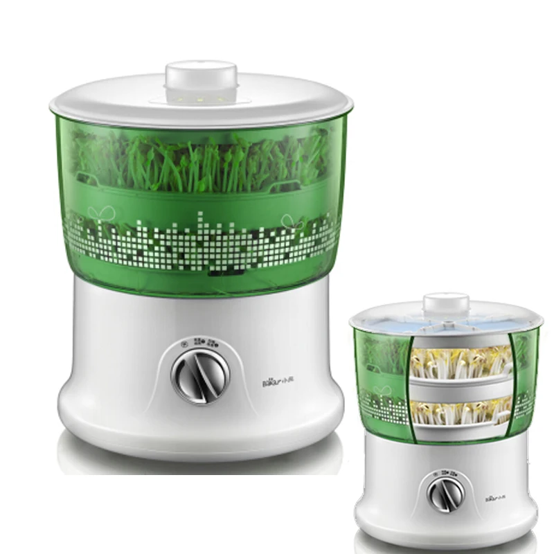 

15% JA19 Household Automatic Bean Sprout Machine 2 Layer Bean Sprouts Maker Double Pressure Food Grade PP Knob Control