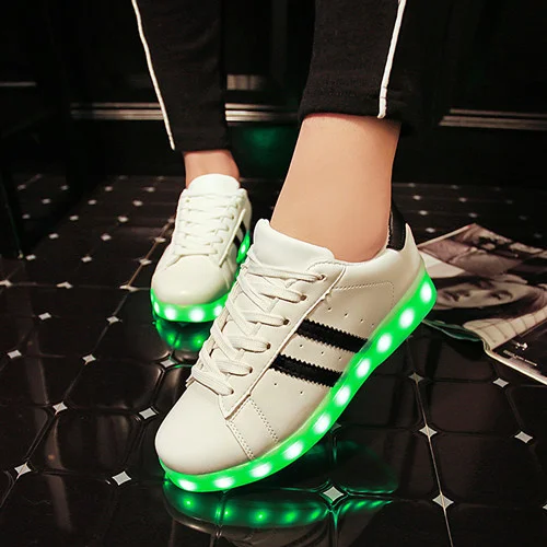 mannetje Plenaire sessie arm Children's Sneakers Led Light | White Children's Sneakers Led - Kids Shoes  Light Boys - Aliexpress