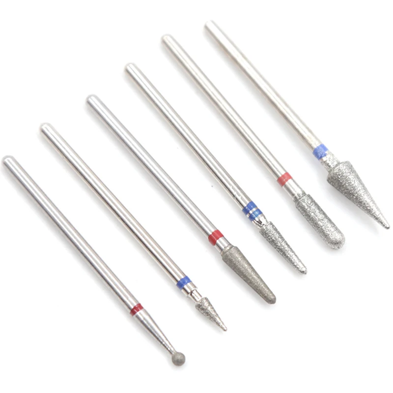 6PCS Diamond Cutters for Manicure Set Silicon Ceramic Stone Nail Drill Bits Set Milling Cutters for Pedicure Manicure Machine