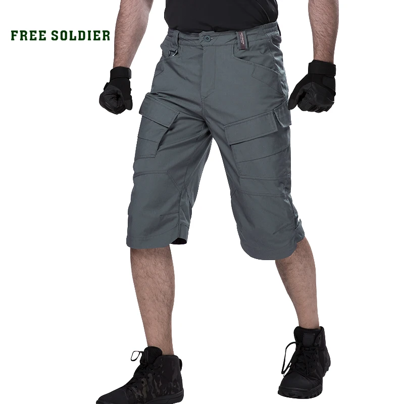 

FREE SOLDIER outdoor sport hiking tactical cropped short pant men summer resistant multi-pocket short for camping climbing
