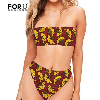 

FORUDESGINS Women Swimsuit Push Up Vintage Floral Printing Swimwear Female High Waist Bikini Swim Suit Woman Thong Sexy Swimming