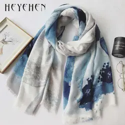 Новый Дизайн модные женские туфли платки зима хлопок шарф теплый длинный платок картина маслом печати дамы Обёрточная бумага хиджаб