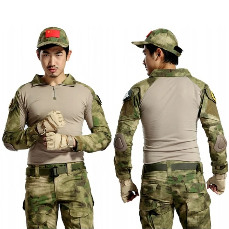 Страйкбол тактическая рубашка охотничья одежда камуфляж мужская с длинным рукавом походная футболка Пейнтбол военный армейский боевой рубашки