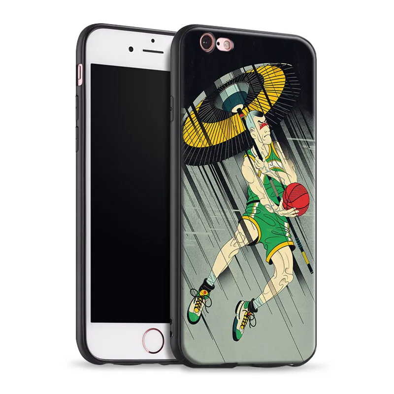 

Ukiyo-e Style Basketball For Apple iPhone 5 5s Se 6 6s 7 8 Plus X XR XS MAX Tpu Soft Silicone Phone Case Cover Shell