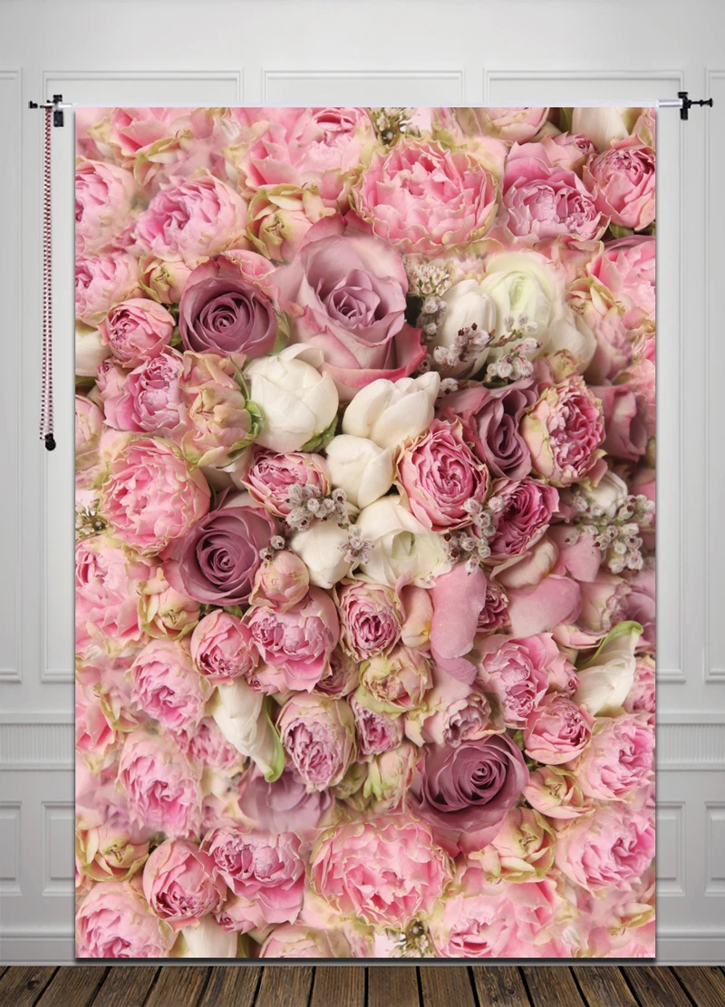 

5ft x 7ft Thin Vinyl photography backdrop Customize Newborns Portrait Studio Backdrop Digital Printing Background Floral D-8059