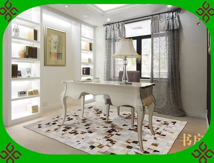 

Fashionable art carpet 100% natural genuine cowhide leather scrap carpet