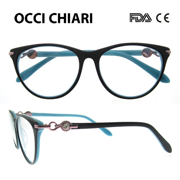 OCCI очки chiari очки Oculos модные ацетатные оправы для очков женские черные прозрачные линзы оптические Близорукость W-CORRATI - Цвет оправы: C3