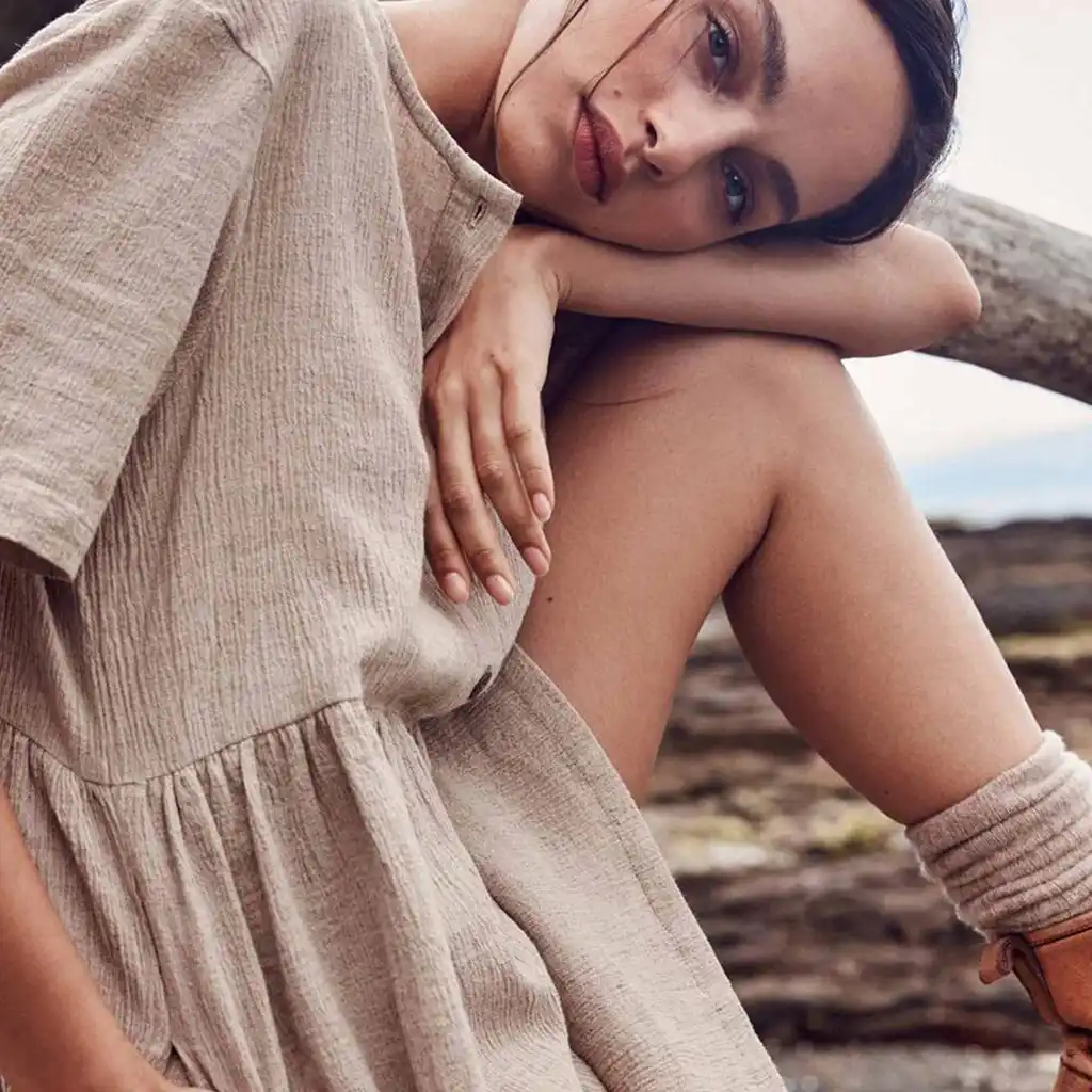 minimalist linen dress