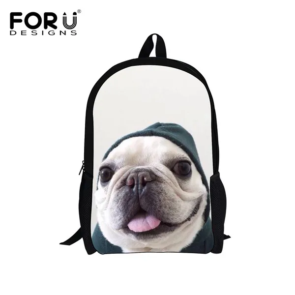 FORUDESIGNS Small Fashion School Bag For Little Girls Yellow 3D Dog