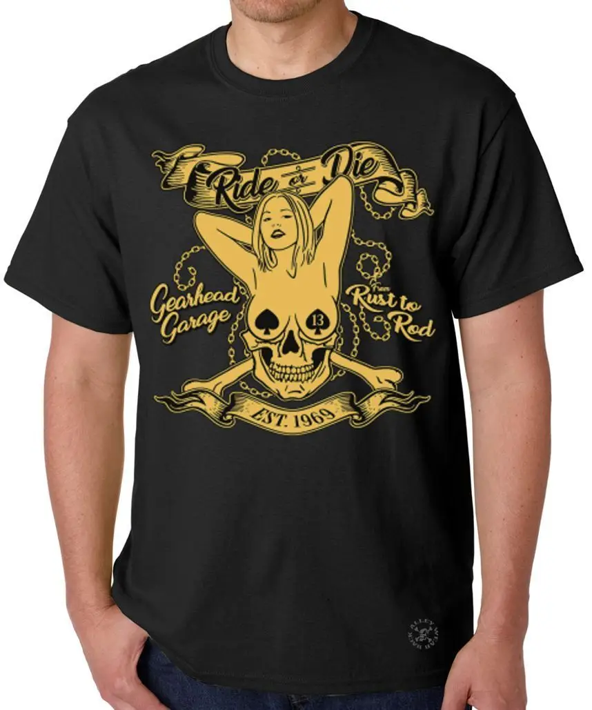 Ride Or Die Gearhead гараж Футболка ~ от ржавчины до Hot Rod Tee ~ 1969 для мужчин лето 2019 г. модные лидер продаж дизайнер футболки