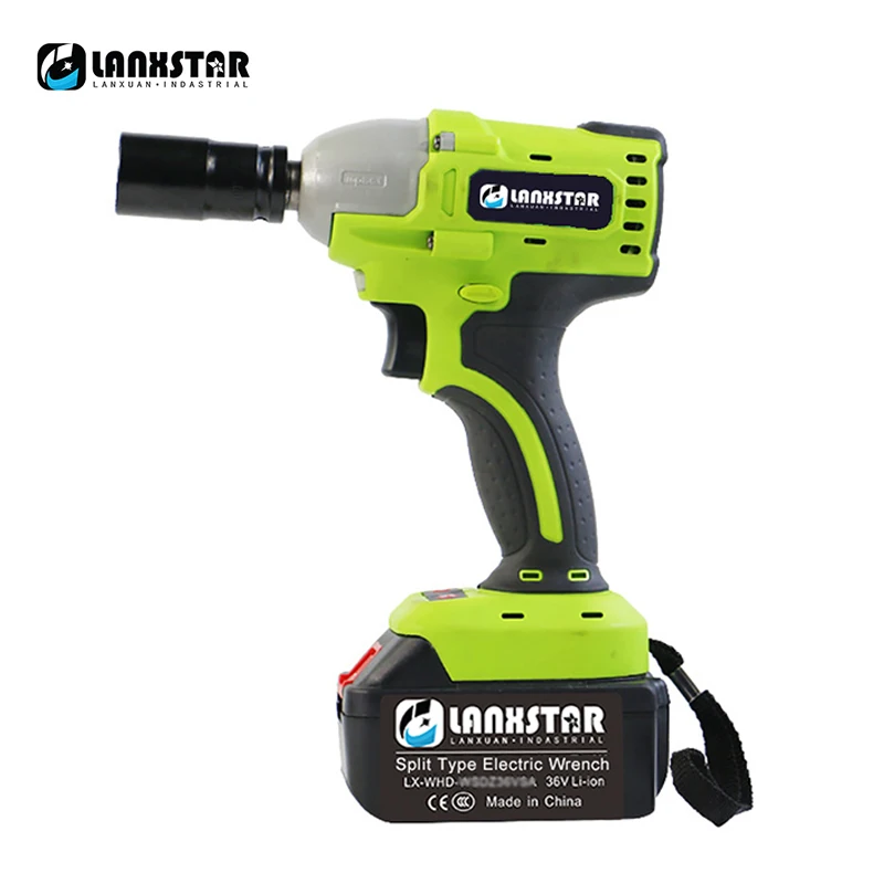 

Lanxstar Brushless/ Cordless Electric Impact Socket Wrench 36V Battery Power Tools Lithium Battery Sleeve Car Impact Wrench