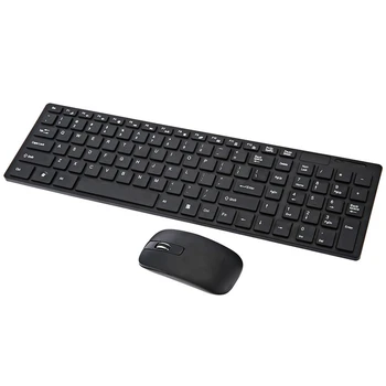

2.4G Optical Wireless Keyboard Wireless Mouse Mice Usb Receiver Combo Kit For Pc Laptop Portable Ultra Thin Office Suit Black