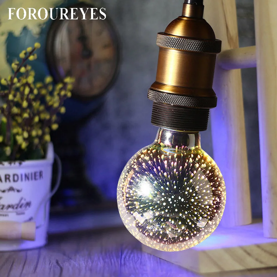 

Colorful 3D Light Bulb Decorative LED Lamp E27 85V-265V 4w ST64 G95 G80 A60 Bar Cafe Party Christmas Lamparas