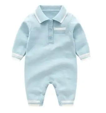 Sky Blue Emotion Moms/зимние детские комбинезоны; одежда для маленьких мальчиков; свитер; теплая одежда для новорожденных девочек; комбинезон с длинными рукавами для младенцев - Цвет: Sky Blue