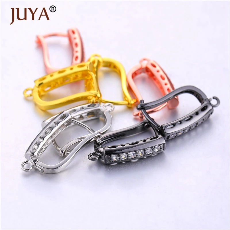 

10pcs Fast Delivery Earrings Hooks Findings Copper Zircon Earring Clasps For DIY Jewelry Making Dangle Beads Earring Accessories