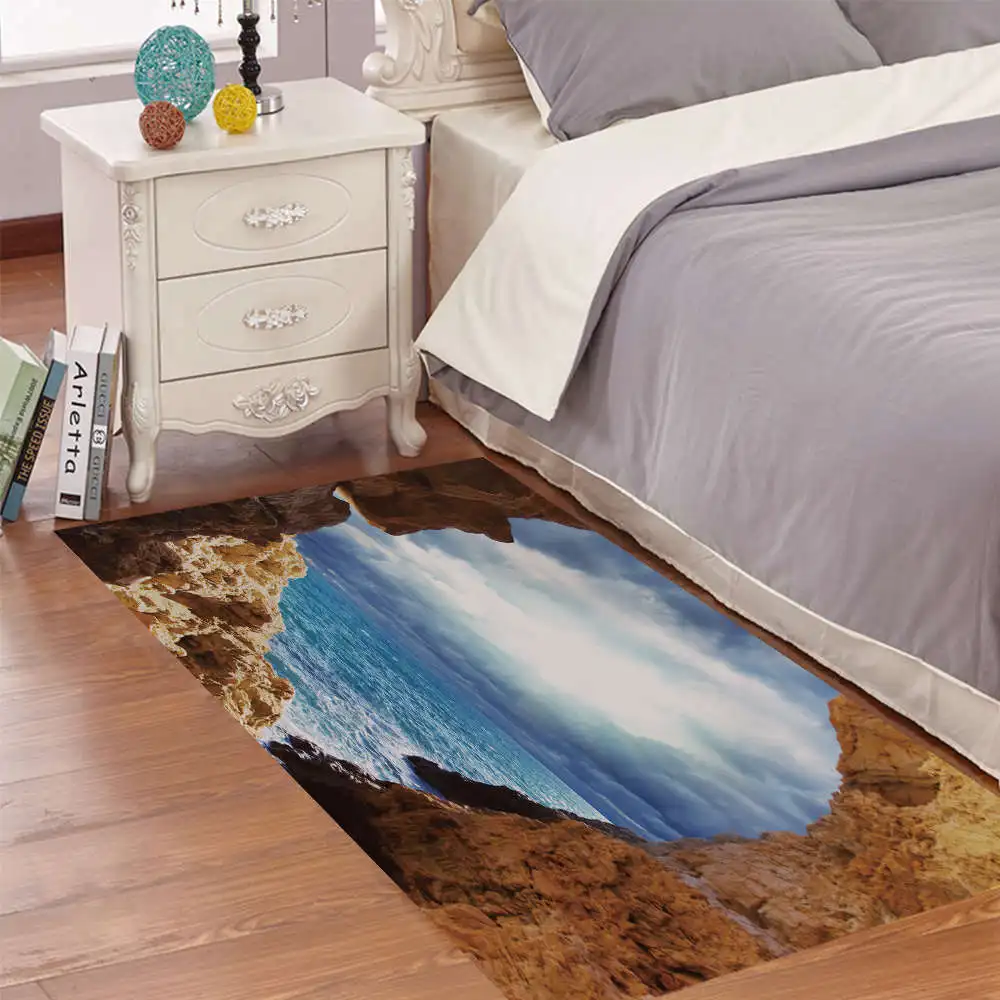 Koop Creatieve 3D Skid proof Floor Stickers Zee Cave Patroon Decoratieve Kinderkamer Woondecoratie Accessoires Grote Muursticker