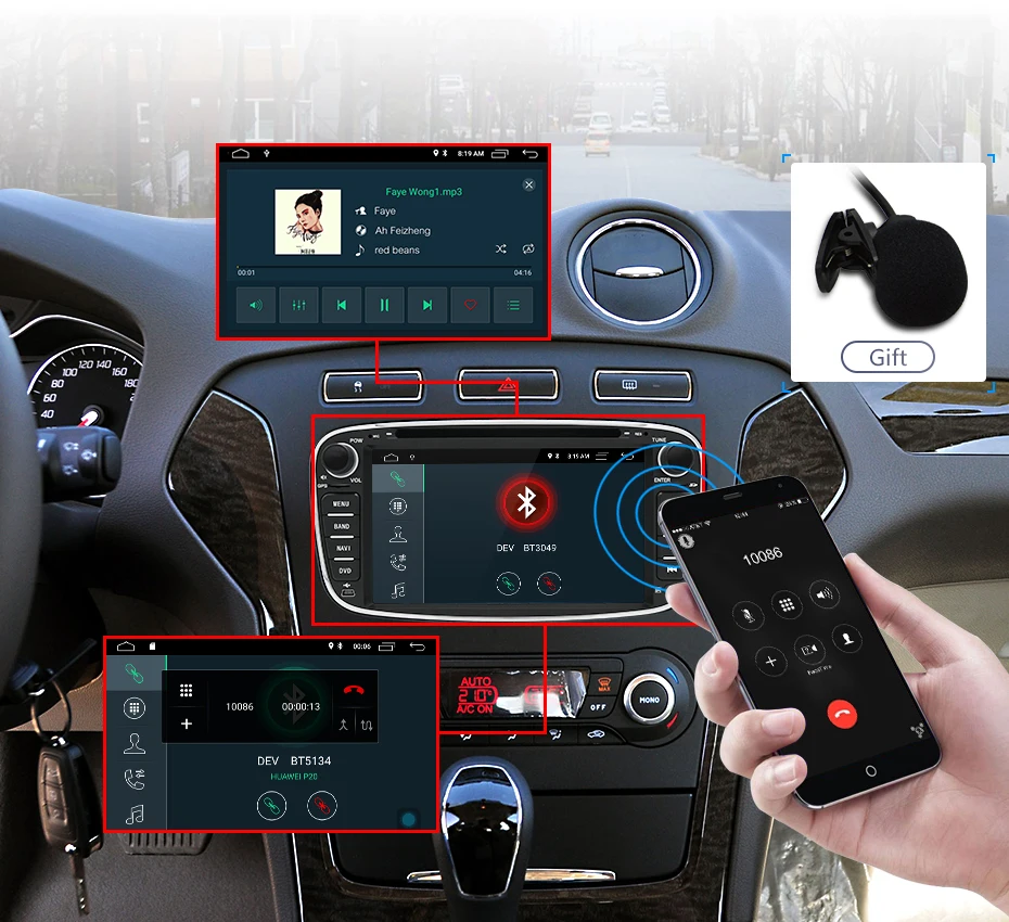 Junsun Android 8,1 автомобильный мультимедийный плеер gps 2 Din автомобильный DVD для Ford Focus 2/Kuga 2/S-MAX/Mondeo 4/C-MAX/Galaxy Wi-Fi ips экран