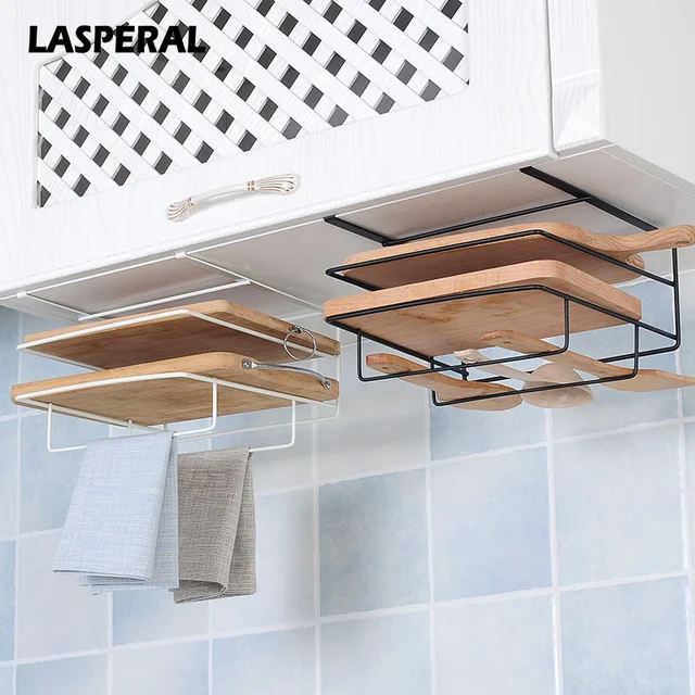 Special Offers Double Layer Iron Kitchen Cabinets Shelf Chopping Board Storage Rack Shelves Kitchen Holder Rack home decorate