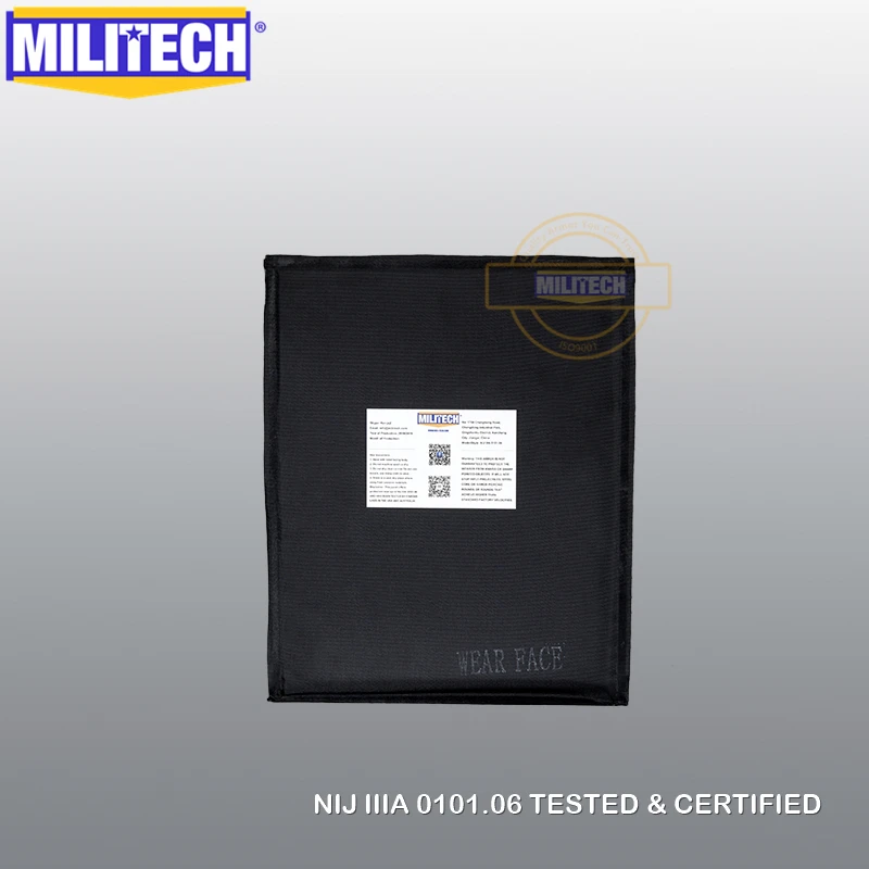 MILITECH 8 ''x 10'' арамидная баллистическая панель пуленепробиваемые пластины вставки бронежилет рюкзак портфель Броня NIJ уровень IIIA 3A