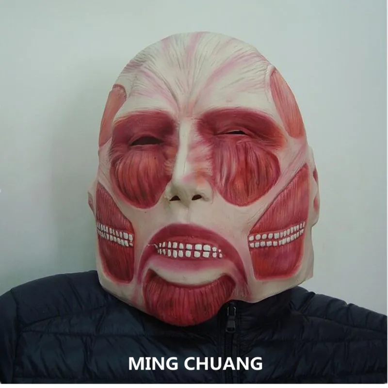

Attack on Titan COSPLAY Mask Retaining Cap Party Mask 1:1(LIFE SIZE) Helmet Latex Action Figure Collectible Model Toy OPP D608